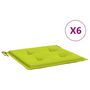 Voir la diapositive 2 : VIDAXL Coussins de chaise de jardin lot de 6 vert vif 50x50x3 cm