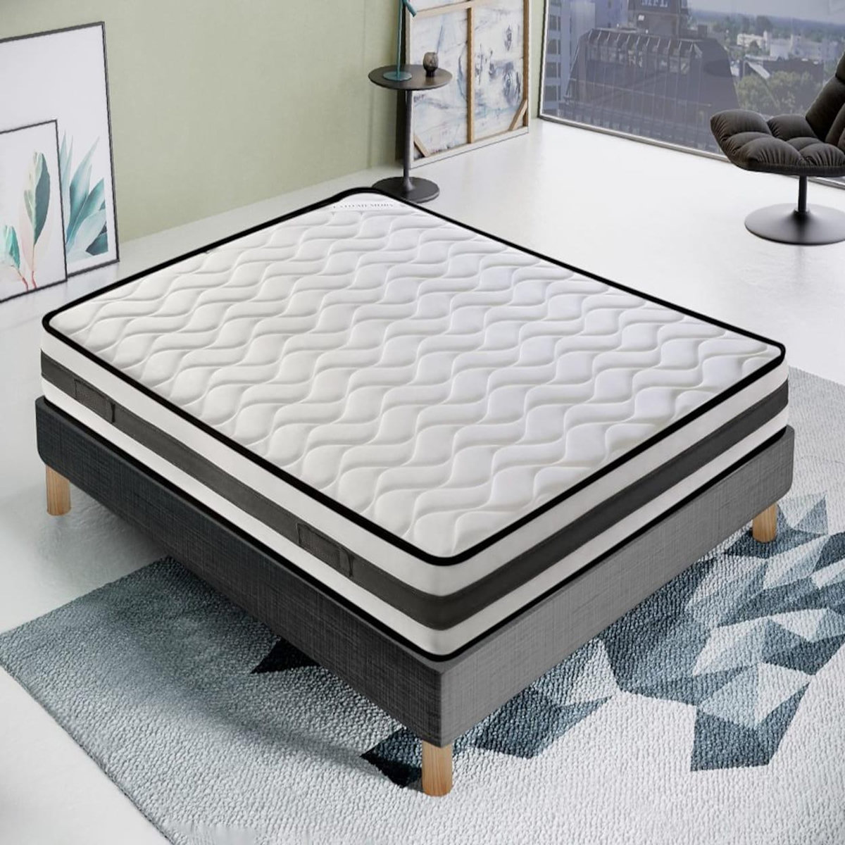 ILOVESLEEP Matelas Mousse FENIS - Epaisseur 20 cm - Réversible
