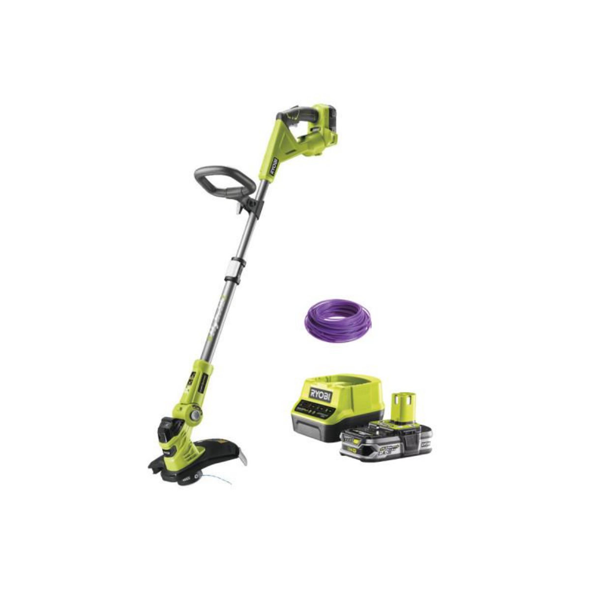 Ryobi Pack RYOBI coupe bordures hybride 18V One+ - 1 batterie 2.5Ah LithiumPlus - 1 chargeur rapide - bob