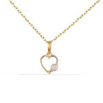 L'ATELIER D'AZUR Collier - Pendentif Or Jaune et Diamant - Coeur - Chaine Dorée