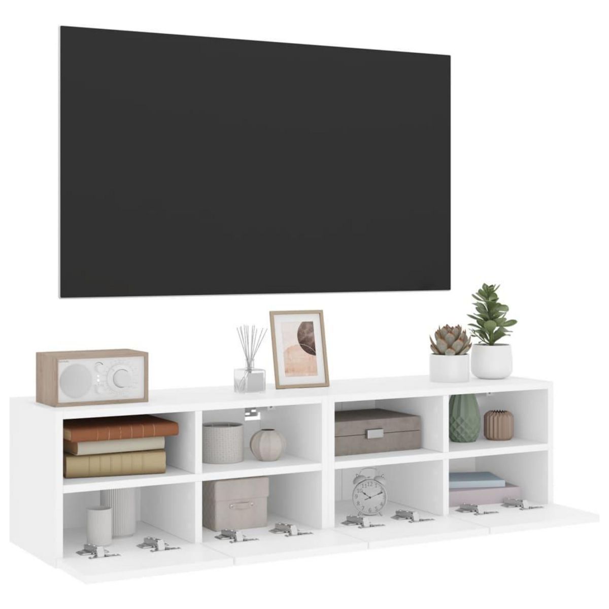 VIDAXL Meubles TV muraux 2 pcs blanc 60x30x30 cm bois d'ingenierie