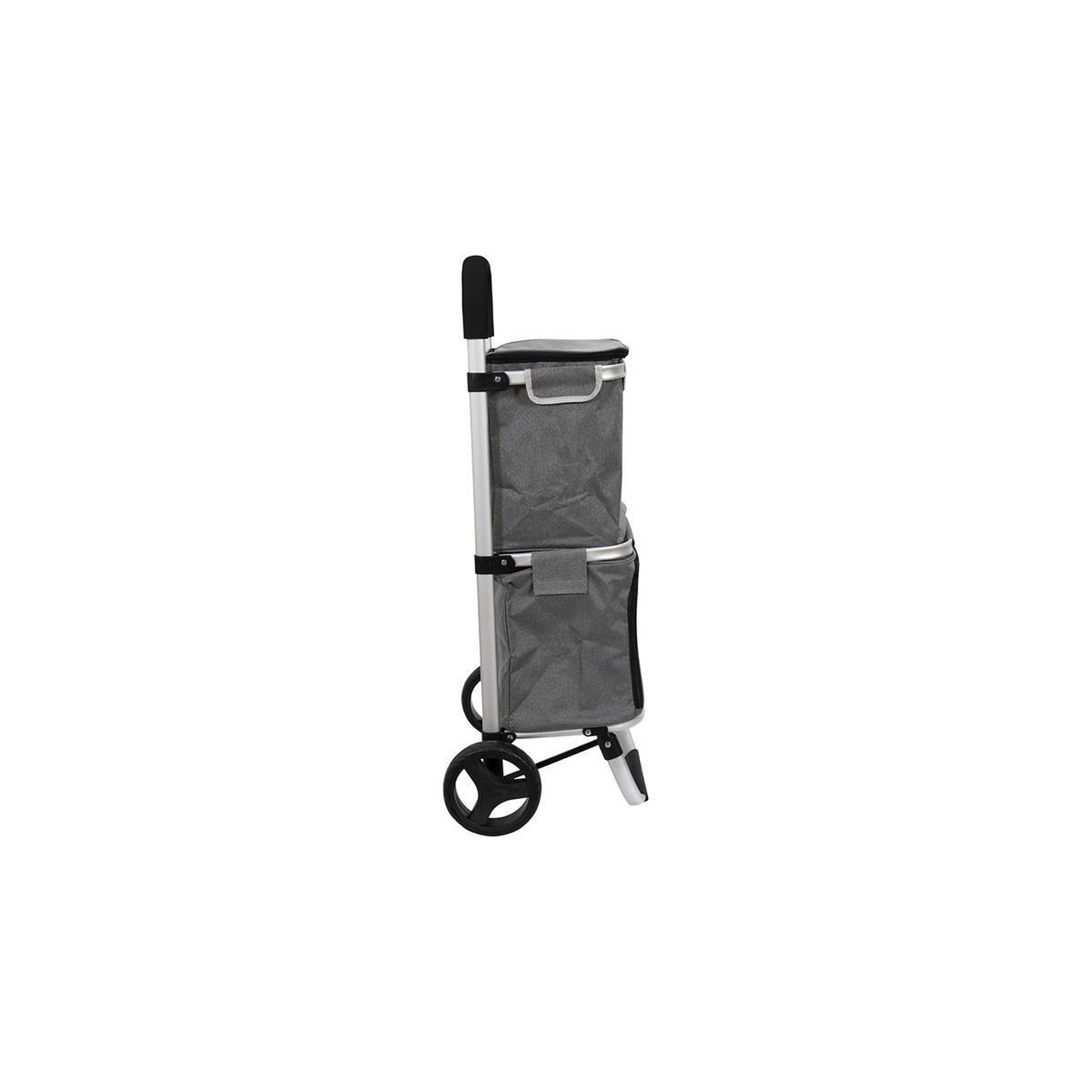 Voir la diapositive 3 : JET LAG Chariot de marché 2 compartiments  fraîcheur  99cm gris
