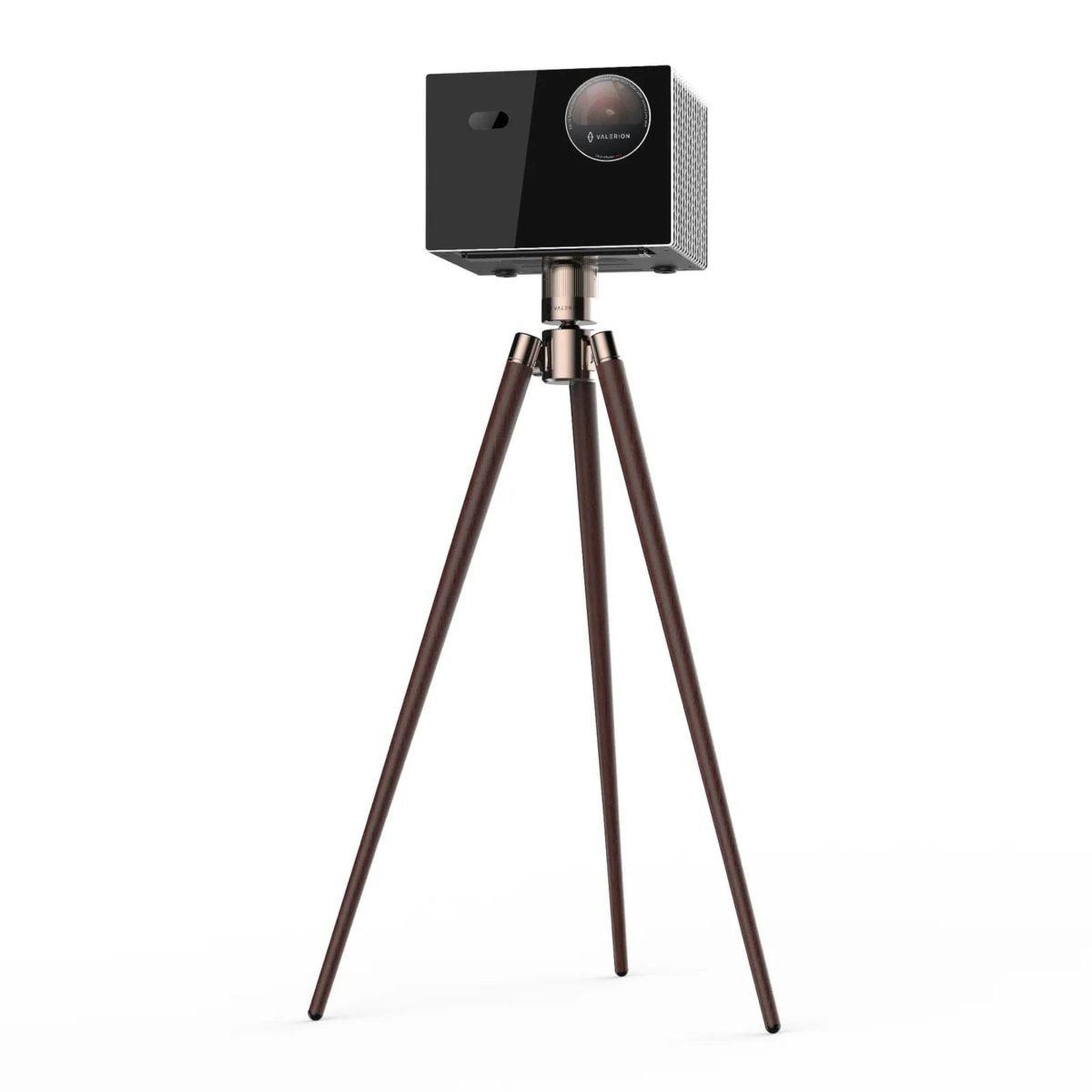Voir la diapositive 2 : VALERION Support vidéoprojecteur WTS-01 - Trépied en noyer