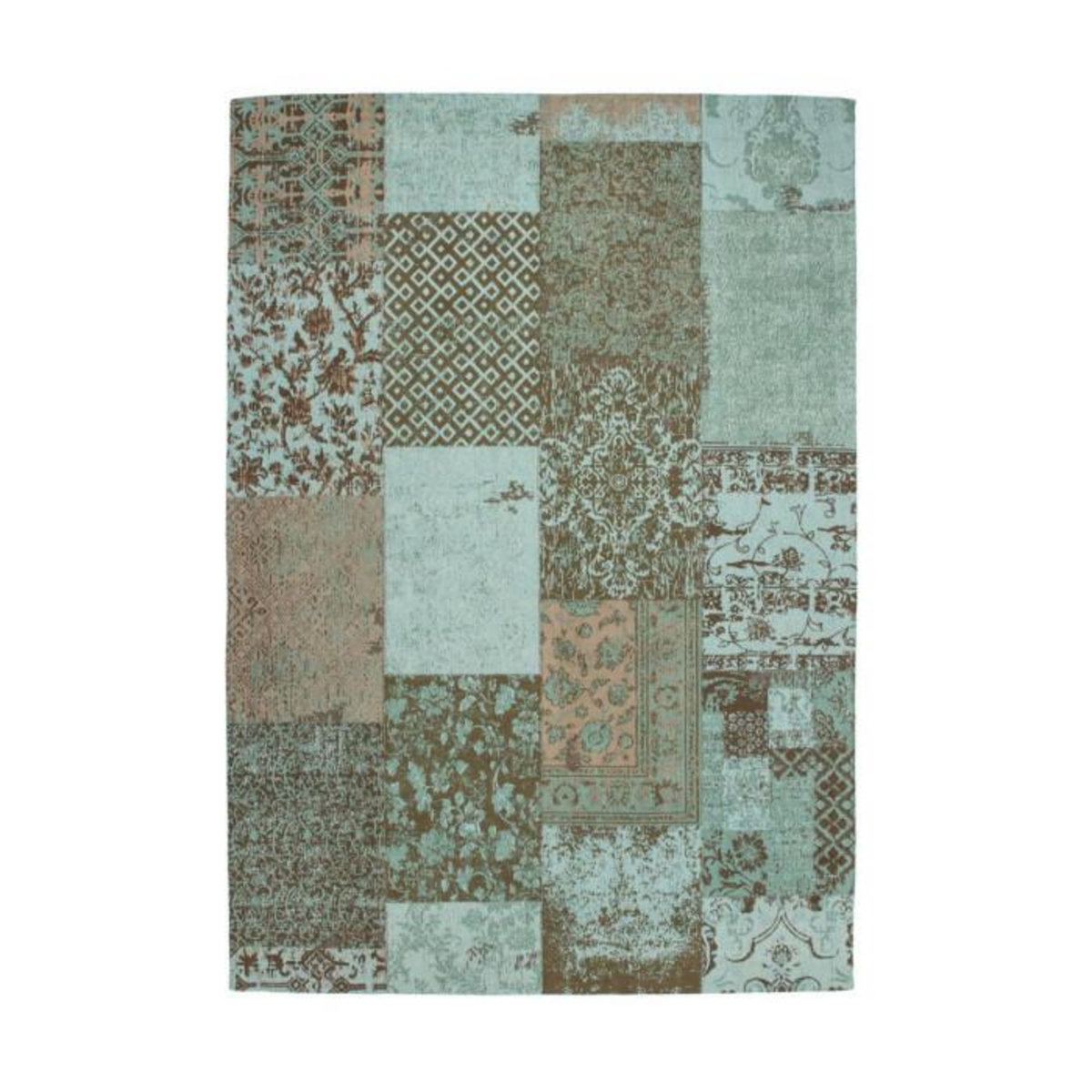 Paris Prix Tapis Tissé Vintage Patchwork  Symphony  Turquoise