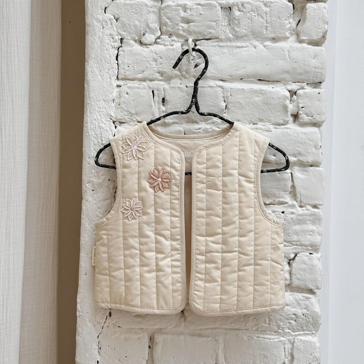 Petit Béguin Veste sans manches enfant en popeline Poésie d'été