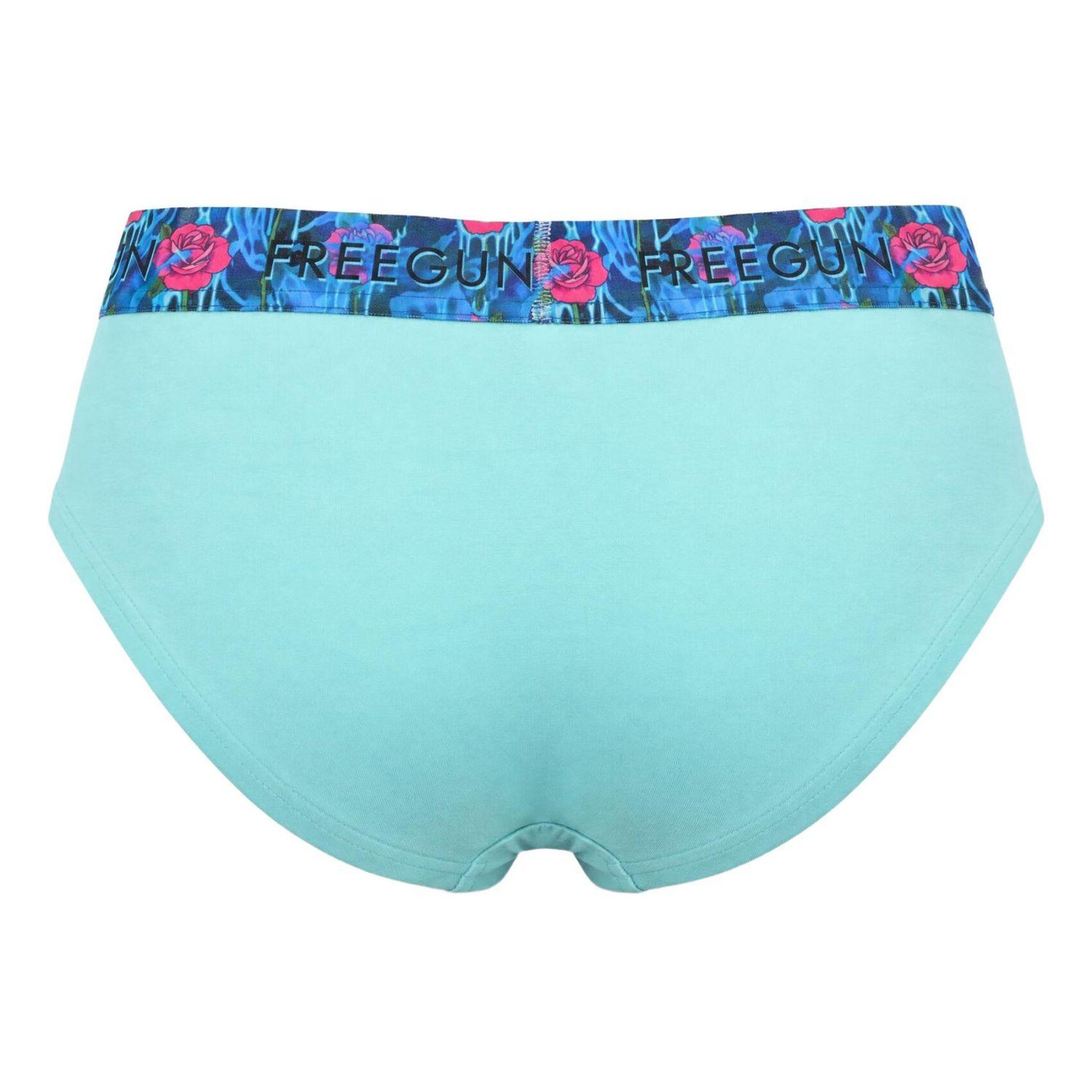 Voir la diapositive 6 : FREEGUN Lot  3 culottes fille en coton uni et ceinture imprimée