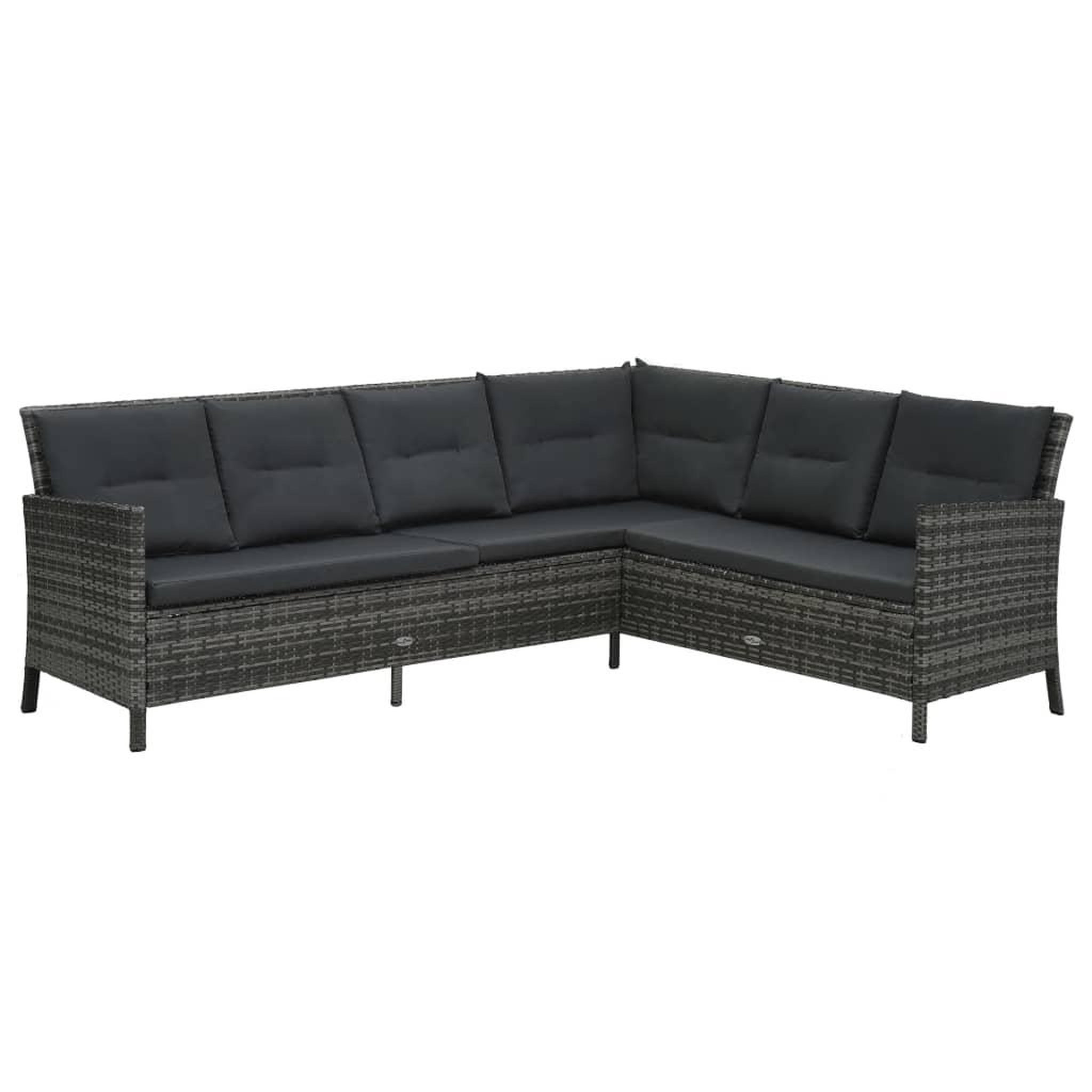 Voir la diapositive 2 : VIDAXL Salon de jardin 4 pcs avec coussins resine tressee gris