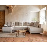 BEST MOBILIER Lena - canapé panoramique d'angle droit 7 places - convertible avec coffre - en velours côtelé. Coloris disponibles : Beige