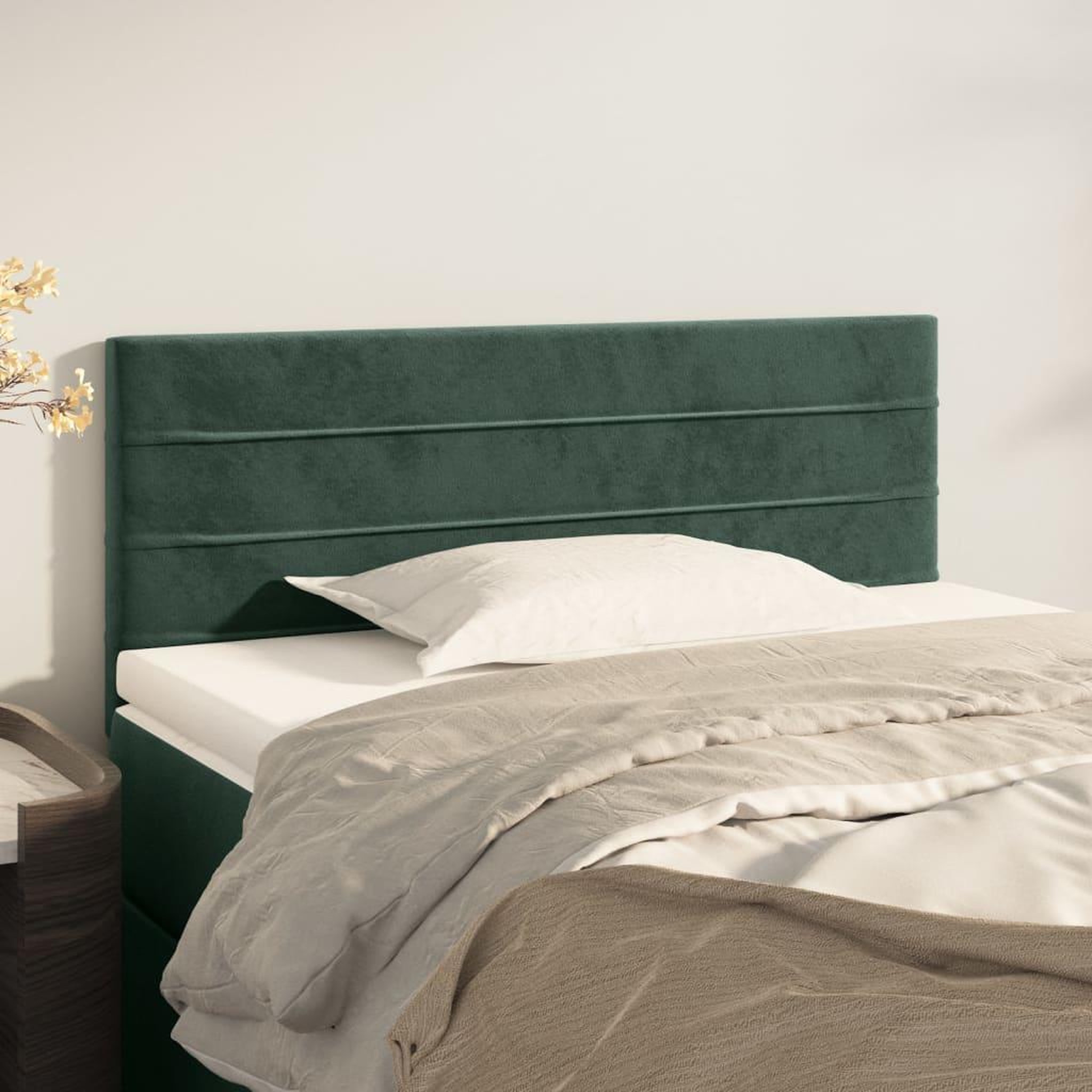 Voir la diapositive 1 : VIDAXL Tete de lit Vert fonce 90x5x78/88 cm Velours