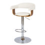 Voir la diapositive 1 : Rendez vous déco Chaise de bar réglable et pivotante 62/84 cm en cuir synthétique blanc-Harold