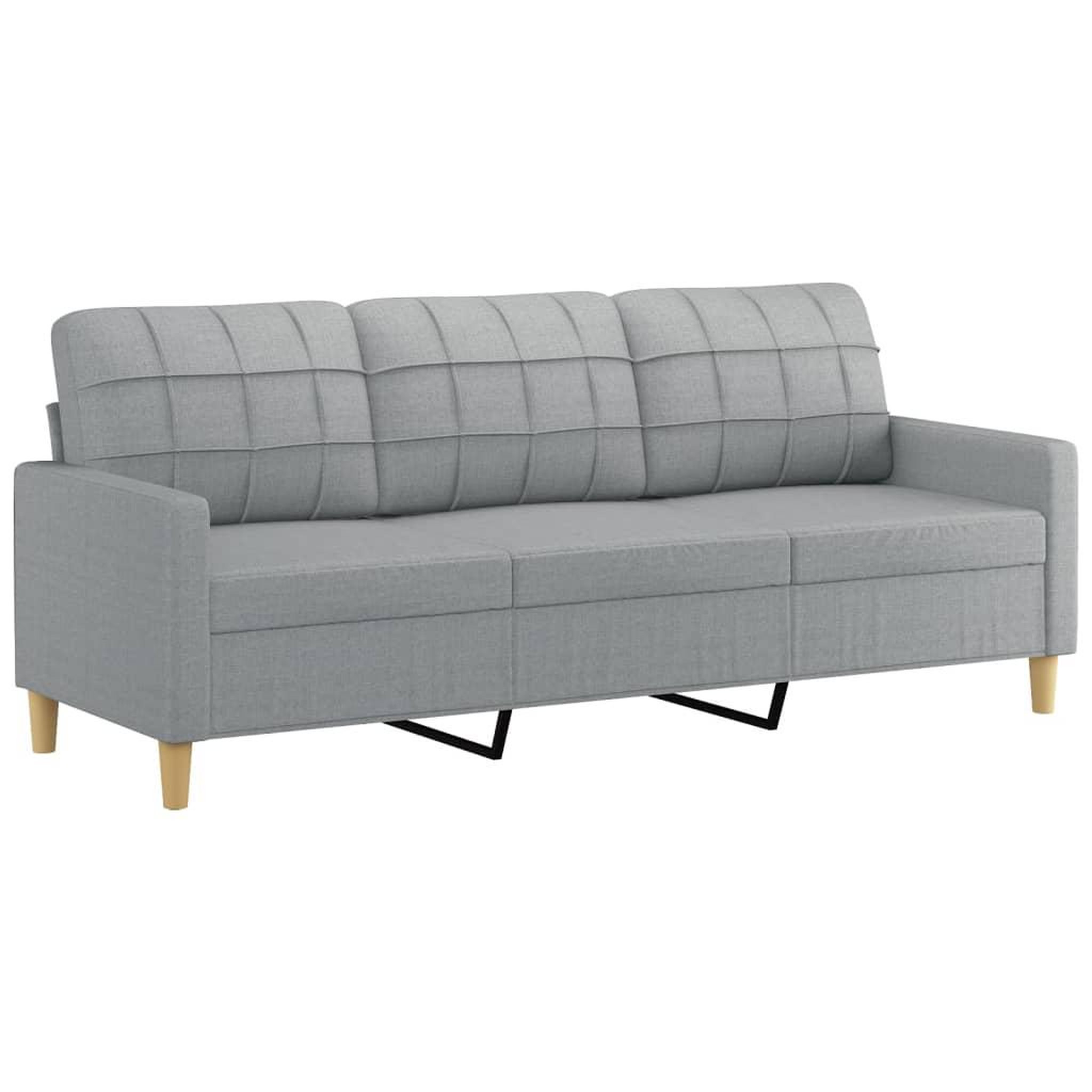 Voir la diapositive 4 : VIDAXL Canape 3 places avec oreillers gris clair 180 cm tissu