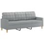 Voir la diapositive 4 : VIDAXL Canape 3 places avec oreillers gris clair 180 cm tissu