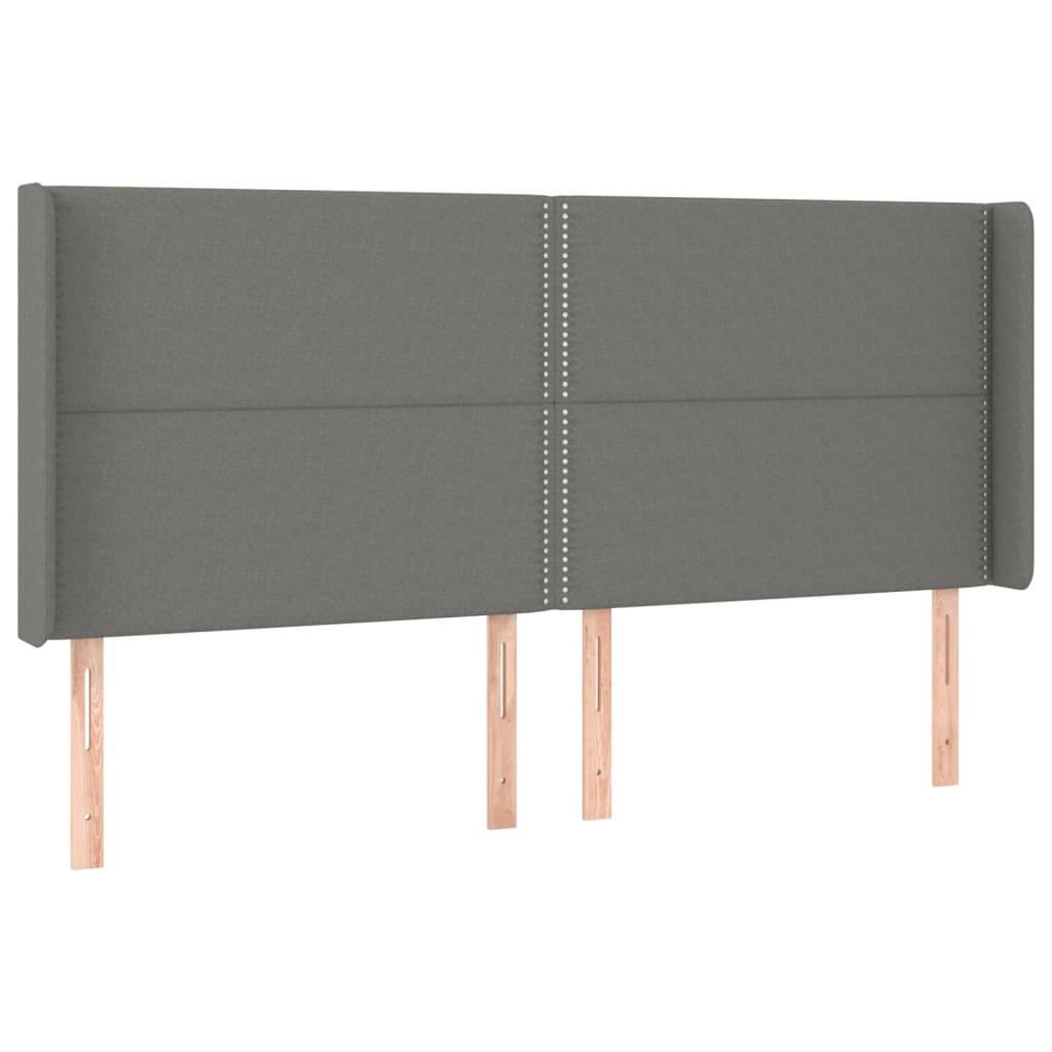Voir la diapositive 2 : VIDAXL Tete de lit avec oreilles Gris fonce 183x16x118/128 cm Tissu
