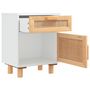 Voir la diapositive 5 : VIDAXL Table de chevet Blanc Bois de pin massif et rotin naturel