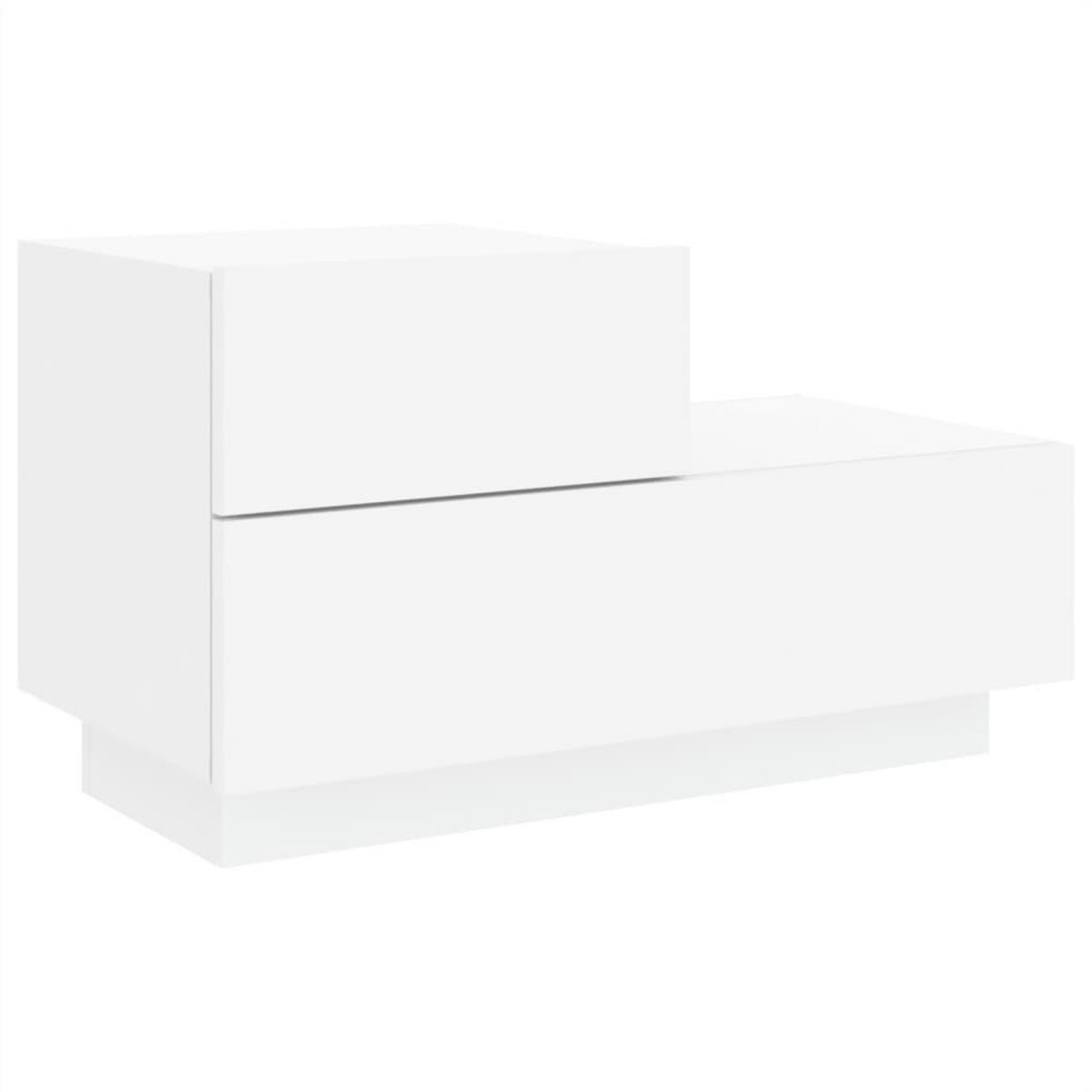 VIDAXL Table de chevet avec lumieres LED blanc 70x36x40,5 cm