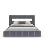 Voir la diapositive 5 : CONCEPT USINE Lit nuage coffre LED 160x200cm velours gris avec tête de lit et sommier OMAHA