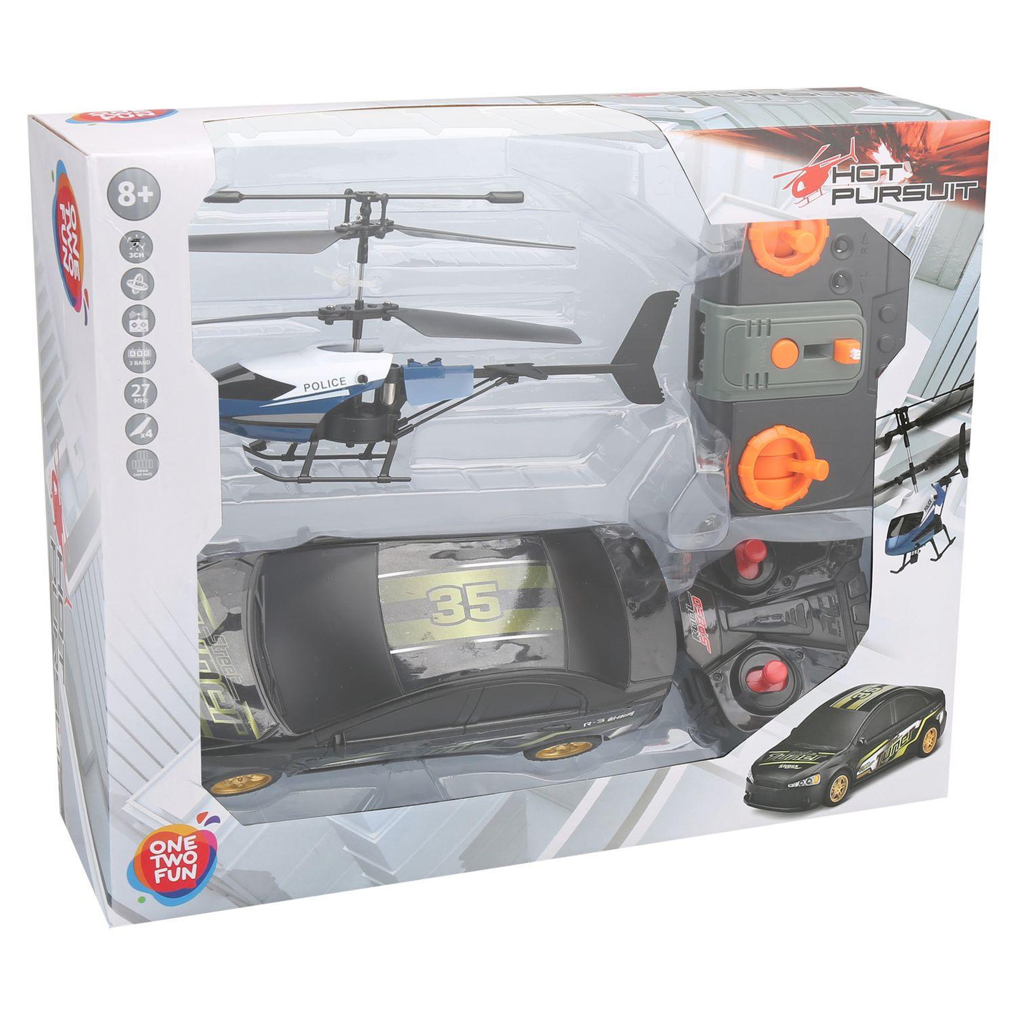 Voir la diapositive 2 : One Two Fun Hélicoptère de police infrarouge radiocommandé Hot Pursuit