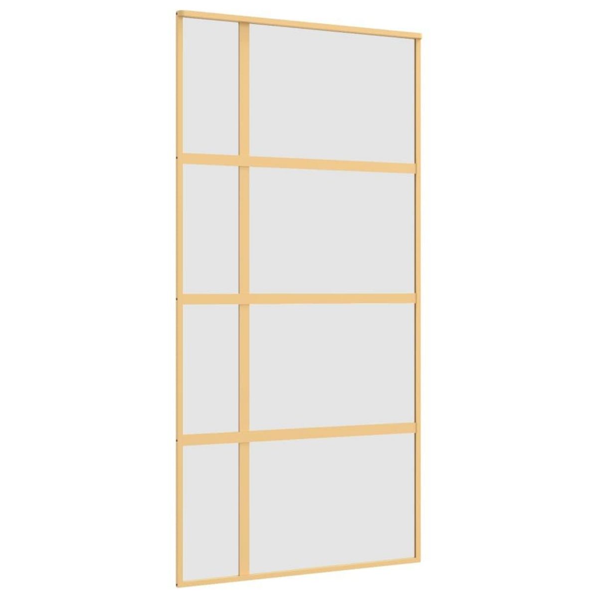 VIDAXL Porte coulissante dore 102,5x205 cm verre ESG depoli aluminium