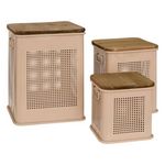 ATMOSPHERA Lot de 3 Coffres de Rangement  Azae  46cm Beige