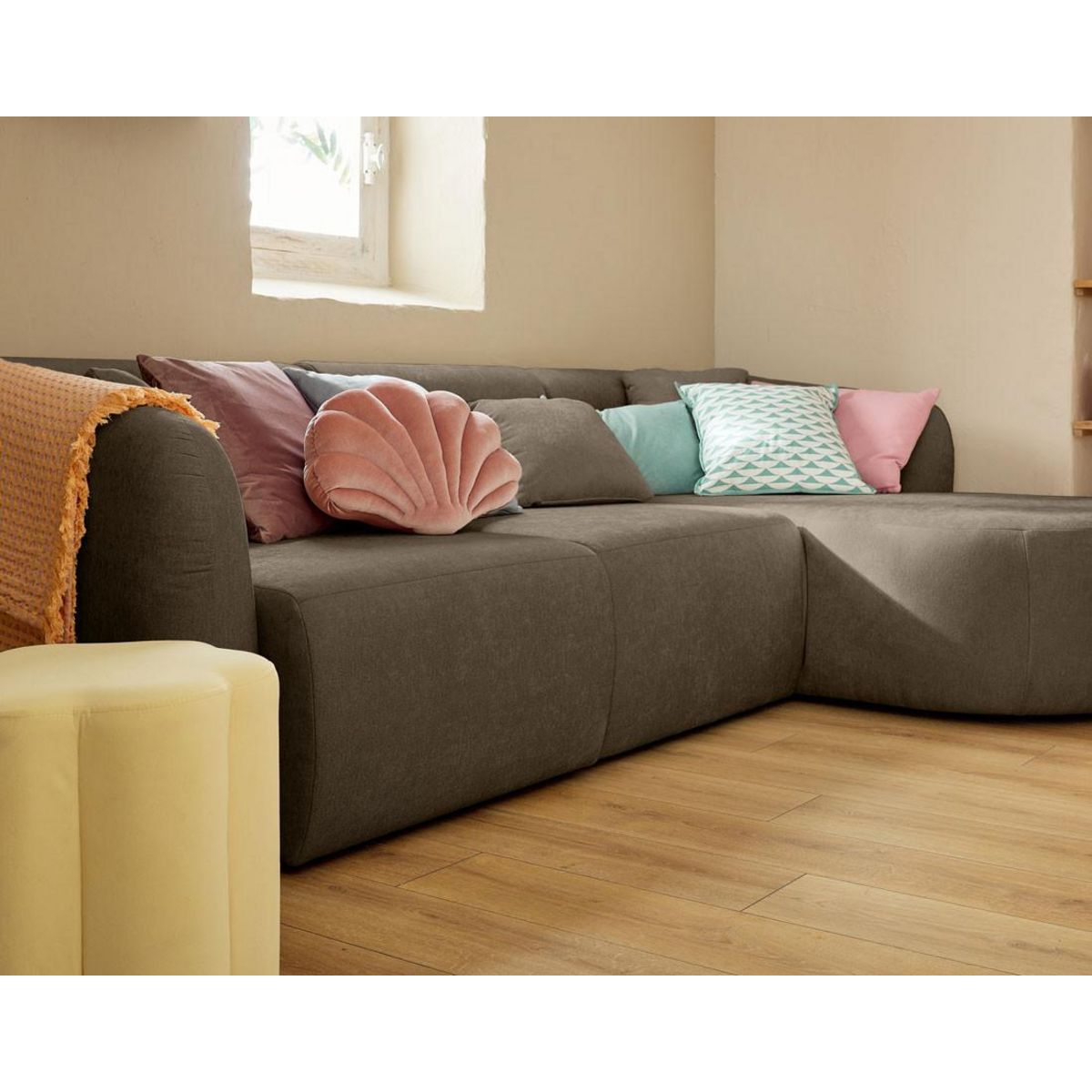 LISA DESIGN Ikare - module d'assise méridienne droit - en tissu