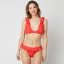 Voir la diapositive 1 : INEXTENSO Bikini avec volants femme