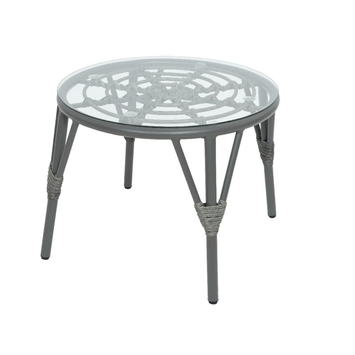 JARDIDECO Salon de jardin en résine tressée gris Evora - 2 places