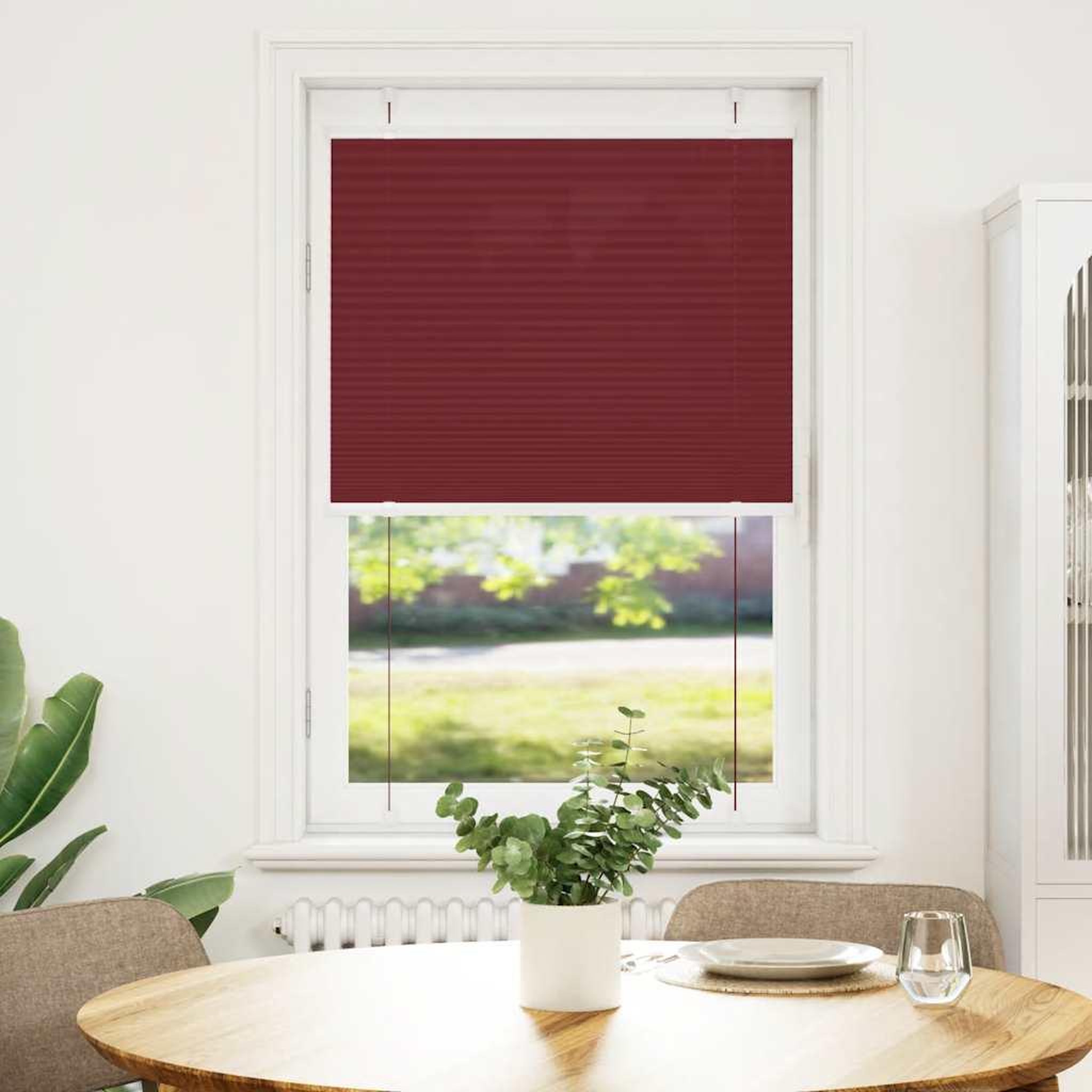 Voir la diapositive 2 : VIDAXL Store plisse rouge bordeaux 70x100 cm largeur du tissu 69,4 cm