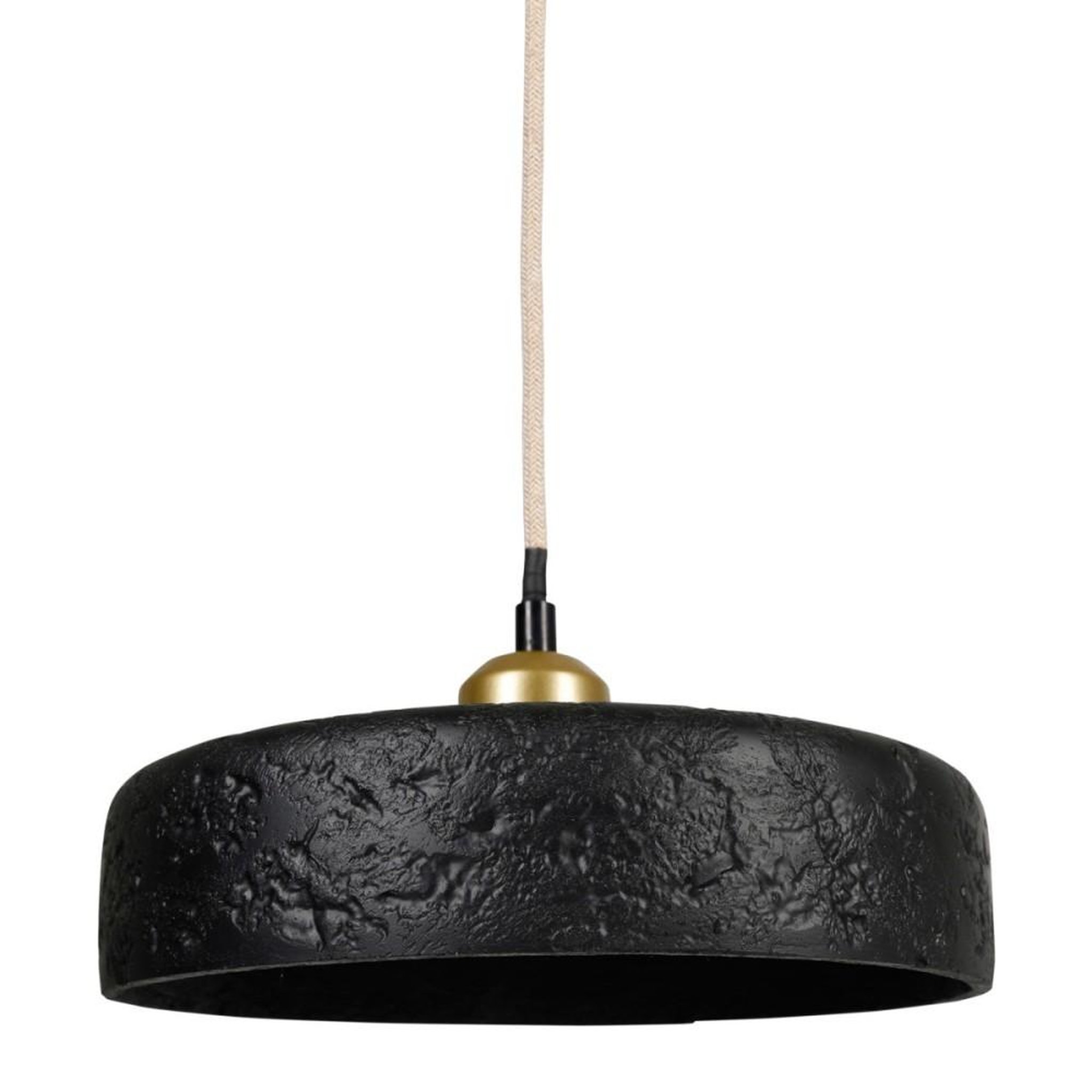 Voir la diapositive 1 : OSTARIA Suspension ciment et métal noire et dorée