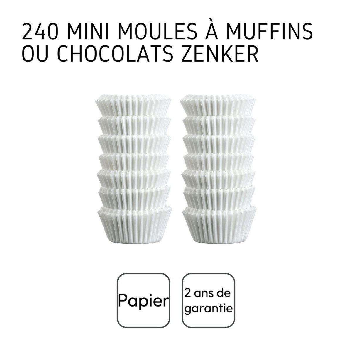 ZENKER Lot de 240 moules à muffins en papier 3 cm Zenker Smart Pastry