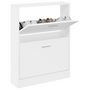 Voir la diapositive 3 : VIDAXL Armoire a chaussures Blanc 59x17x81 cm Bois d'ingenierie