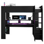 Voir la diapositive 4 : Lit mezzanine gaming à LED 90x200 cm avec bureau et rangement CONNECT