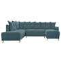 Voir la diapositive 1 : BEST MOBILIER Lena - canapé d'angle panoramique convertible - avec coffre - 7 places - gauche