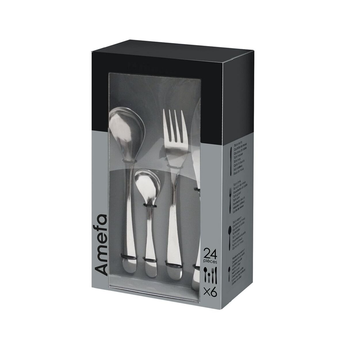 AMEFA Ménagère 24 pièces NYMPHEA inox 