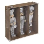 ATMOSPHERA Lot de 3 Sujets de Noël  Casse Noisette  10cm Argent