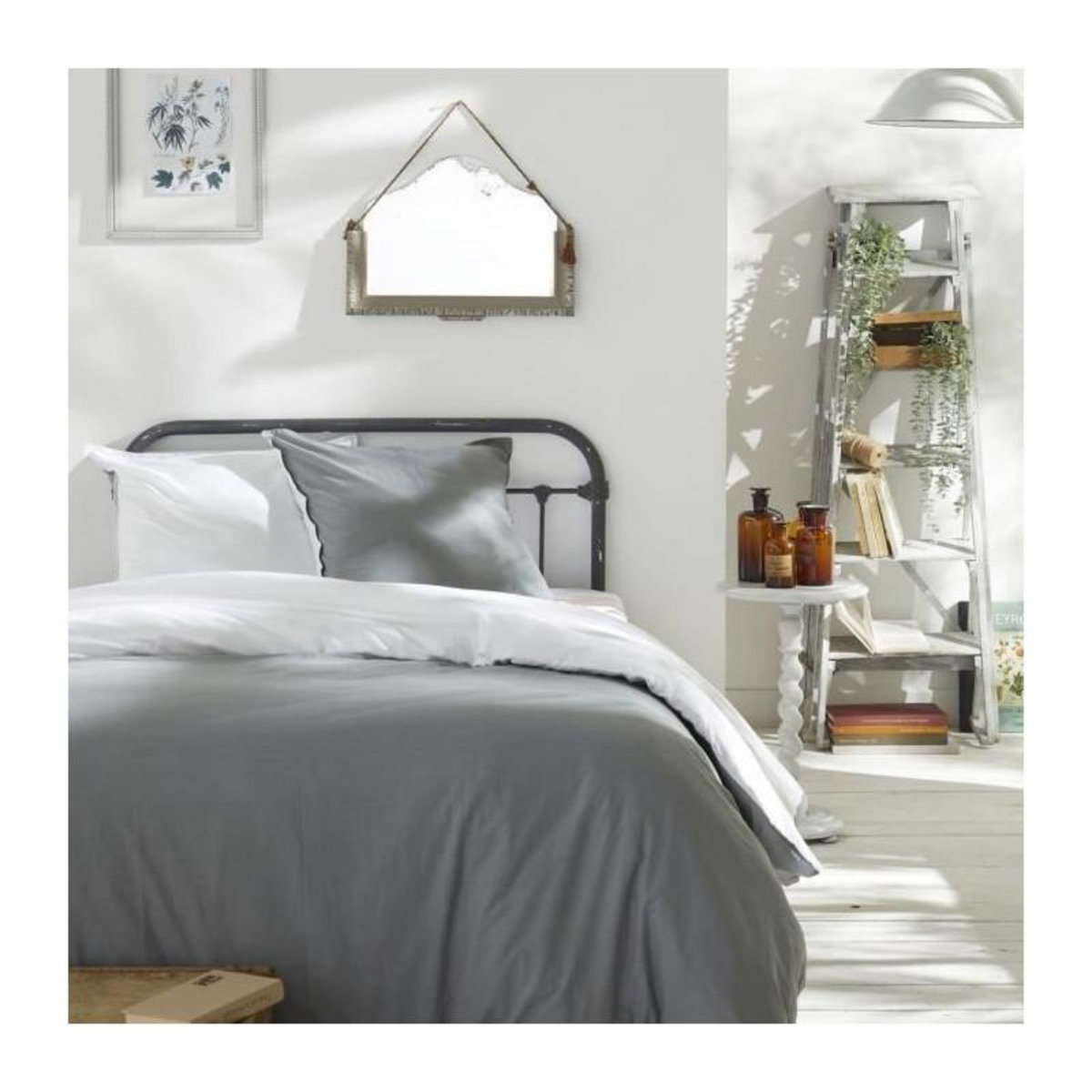 Today Housse de couette - TODAY - CHARME - Coton 57 fils - Gris clair x Dune Constance - 260 x 240 cm