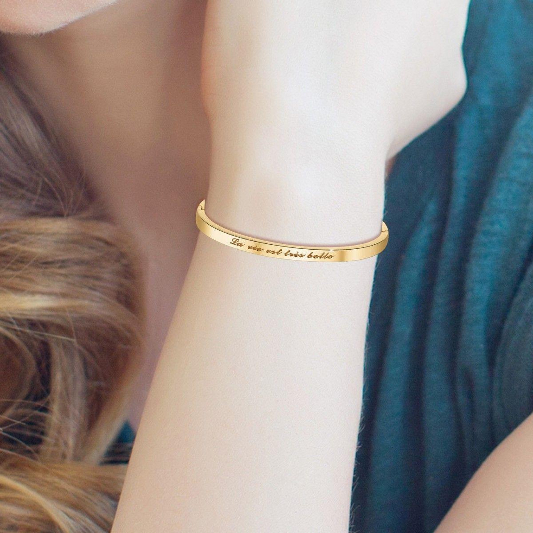 Voir la diapositive 2 : SC CRYSTAL La vie est très belle - Bracelet SC Crystal en Acier Finement doré