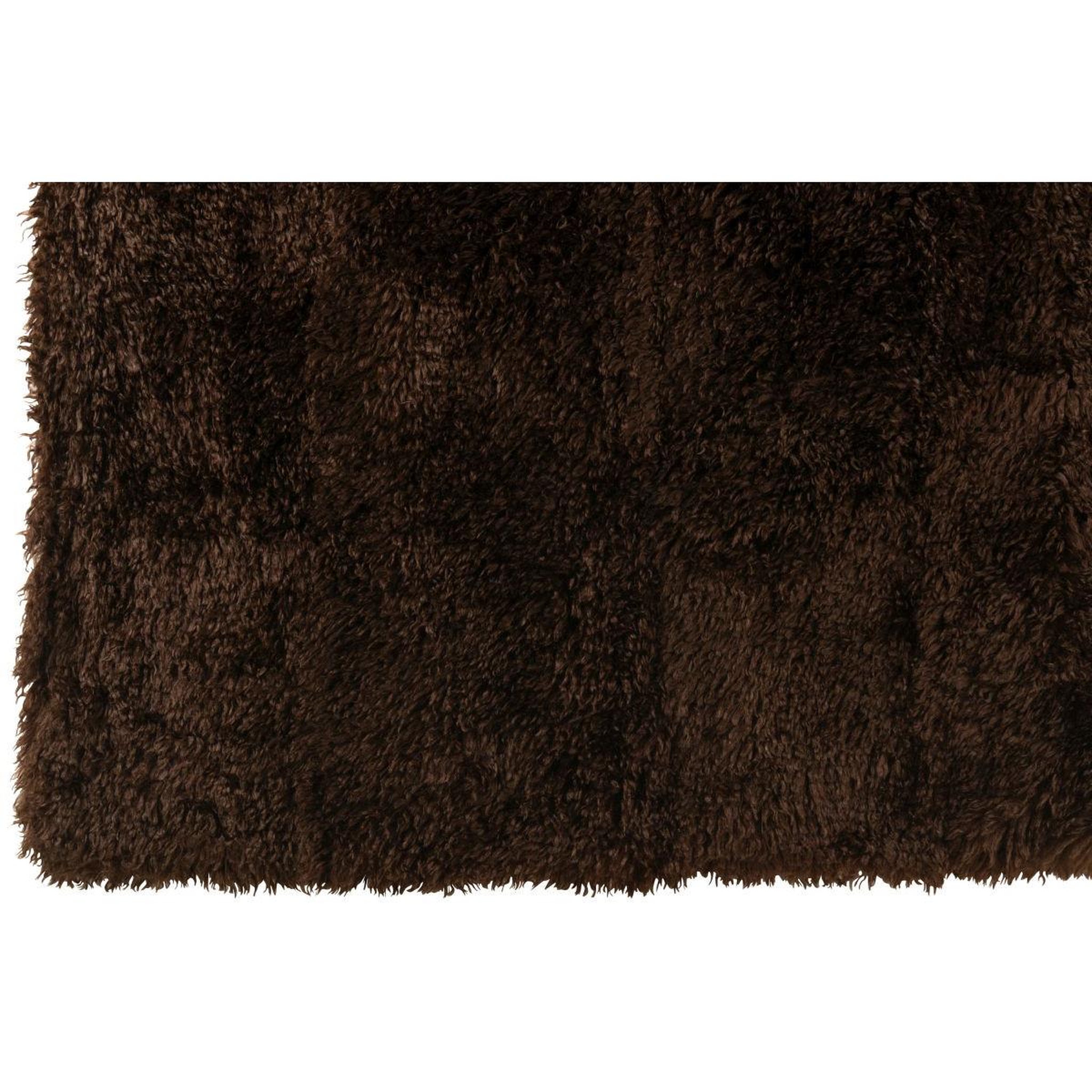 Voir la diapositive 4 : J-LINE Plaid imitation fourrure  moutie  130x180cm marron foncé