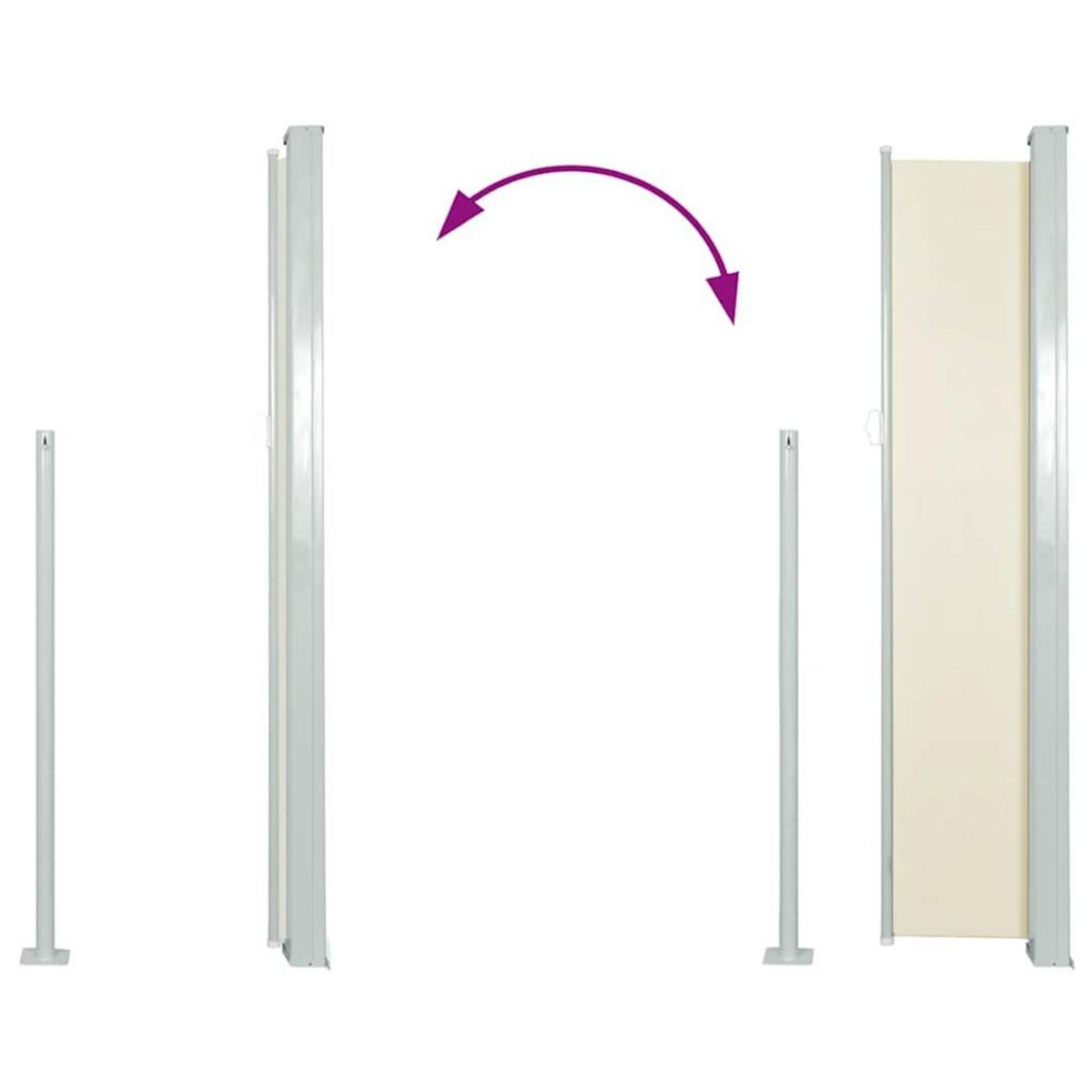 VIDAXL Auvent lateral retractable de patio 100x500 cm Creme