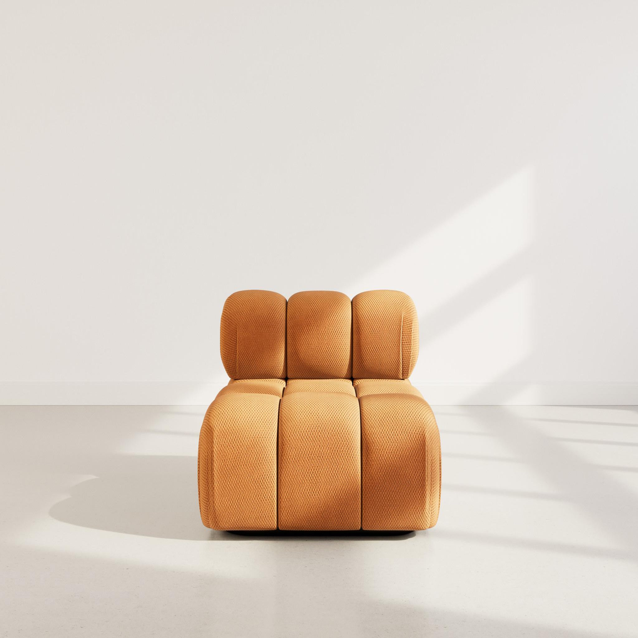 Voir la diapositive 2 : BEST MOBILIER Ruby - module d'assise en velours texturé