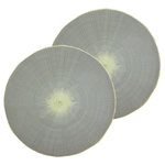 HABITABLE Lot de 2 sets de tables ronds en jute GREGE - Diam. 38 cm - Gris