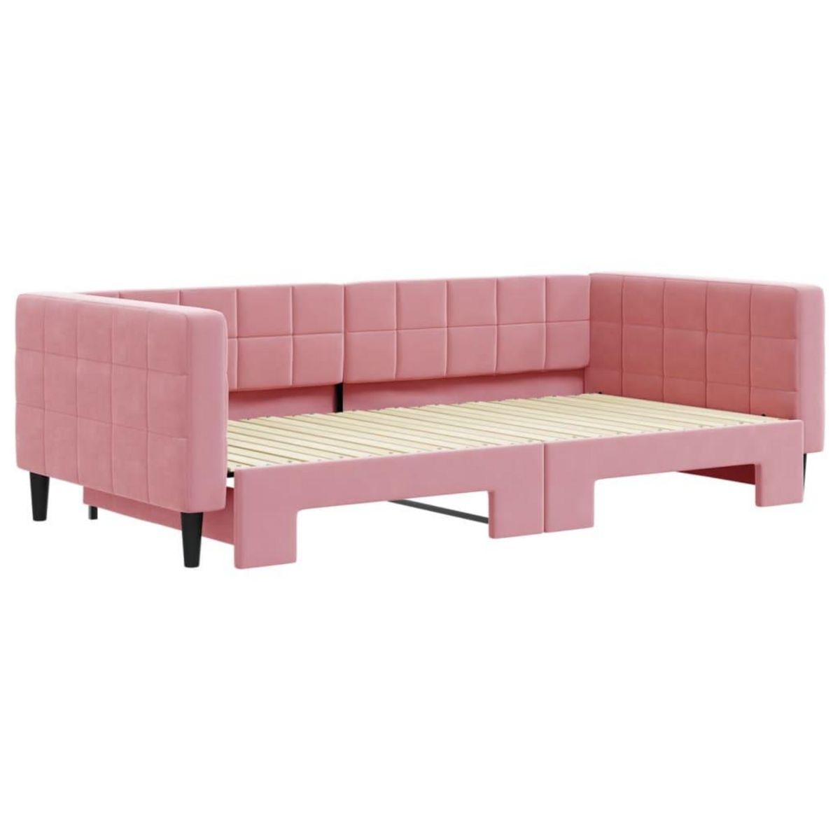 VIDAXL Lit de jour avec lit gigogne rose 100x200 cm velours