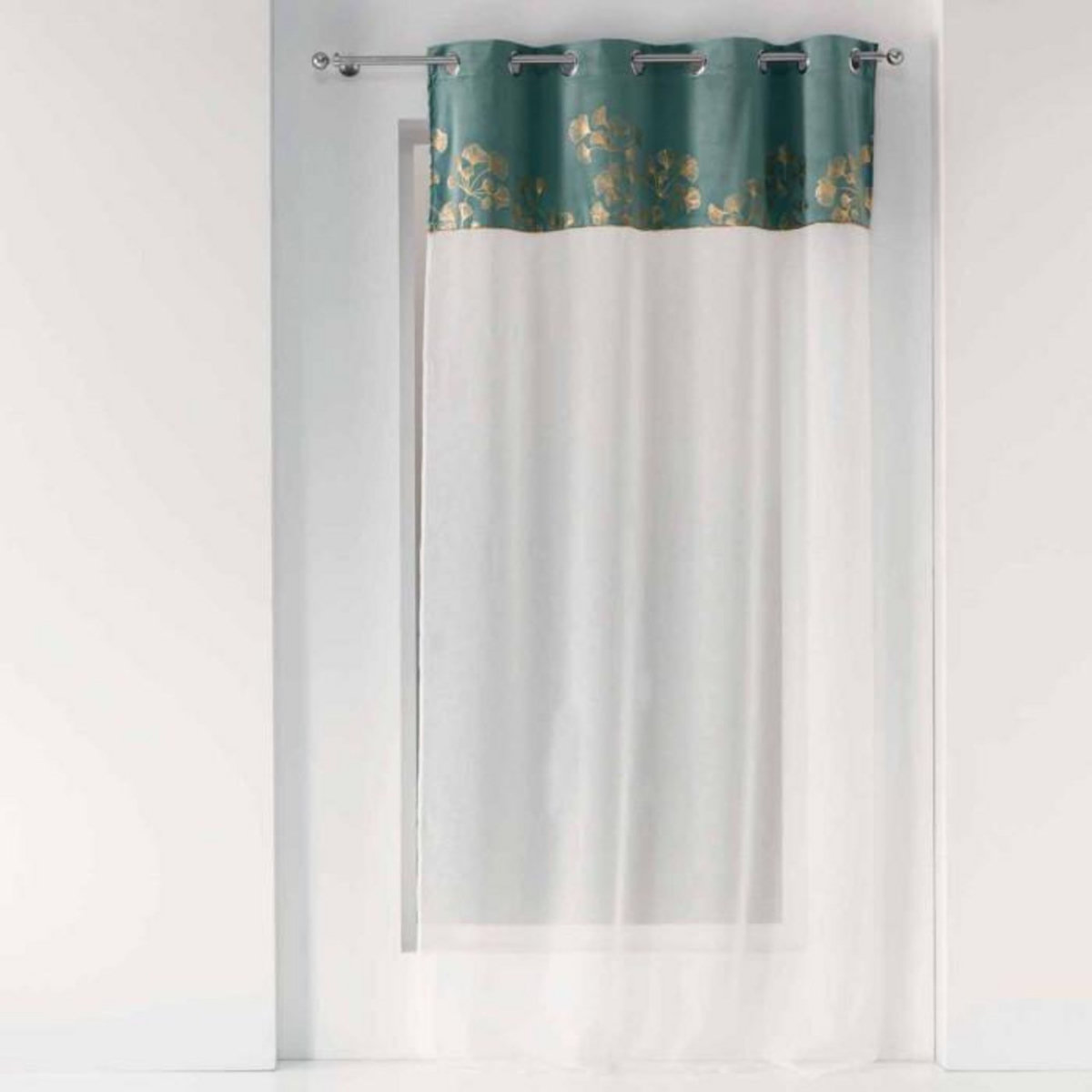 Paris Prix Rideau Voilage à Œillets  Milarose  140x240cm Pétrole