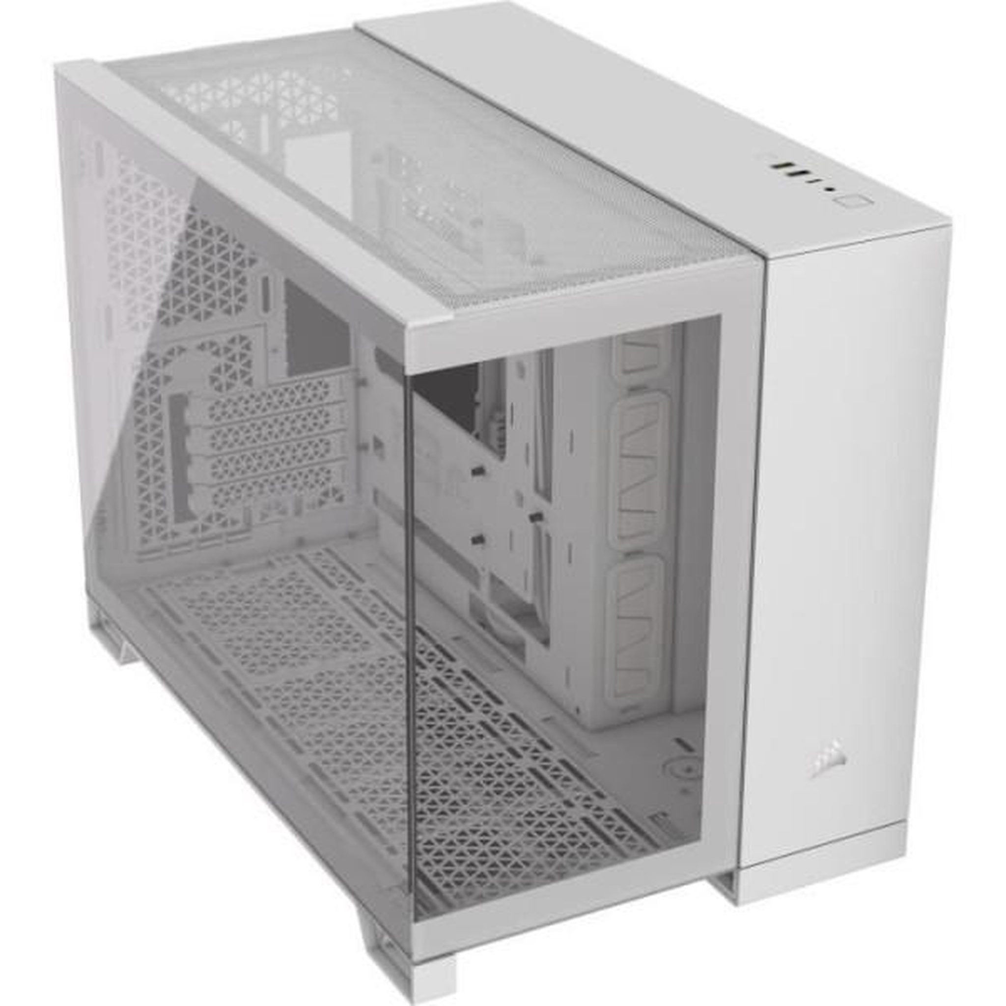 Voir la diapositive 2 : Corsair Boîtier pc - corsair - 2500x tempered glass micro atx dual chamber - blanc