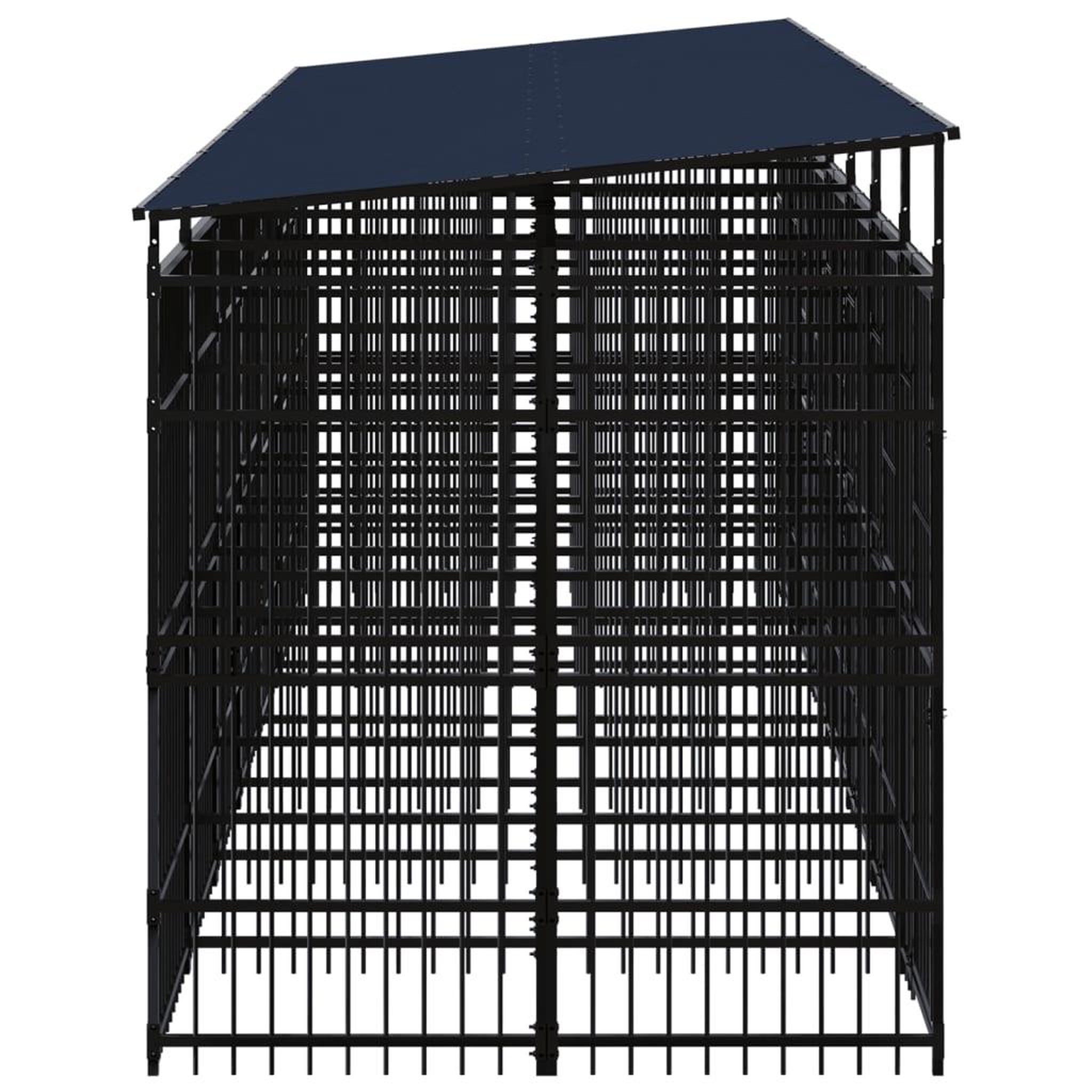 Voir la diapositive 3 : VIDAXL Chenil d'exterieur avec toit pour chiens Acier 12,9 m²