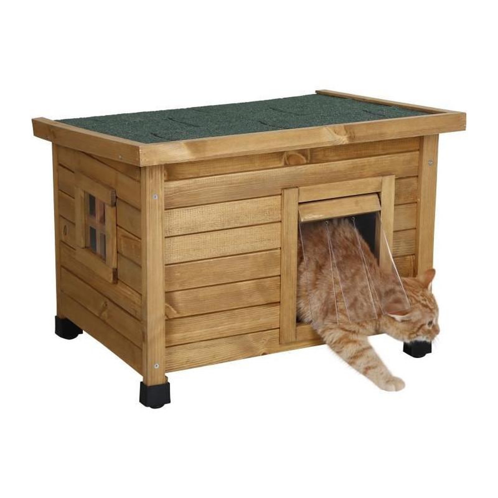 Voir la diapositive 4 : KERBL KERBL Maison pour chat Rustica 57x42x45cm - Bois
