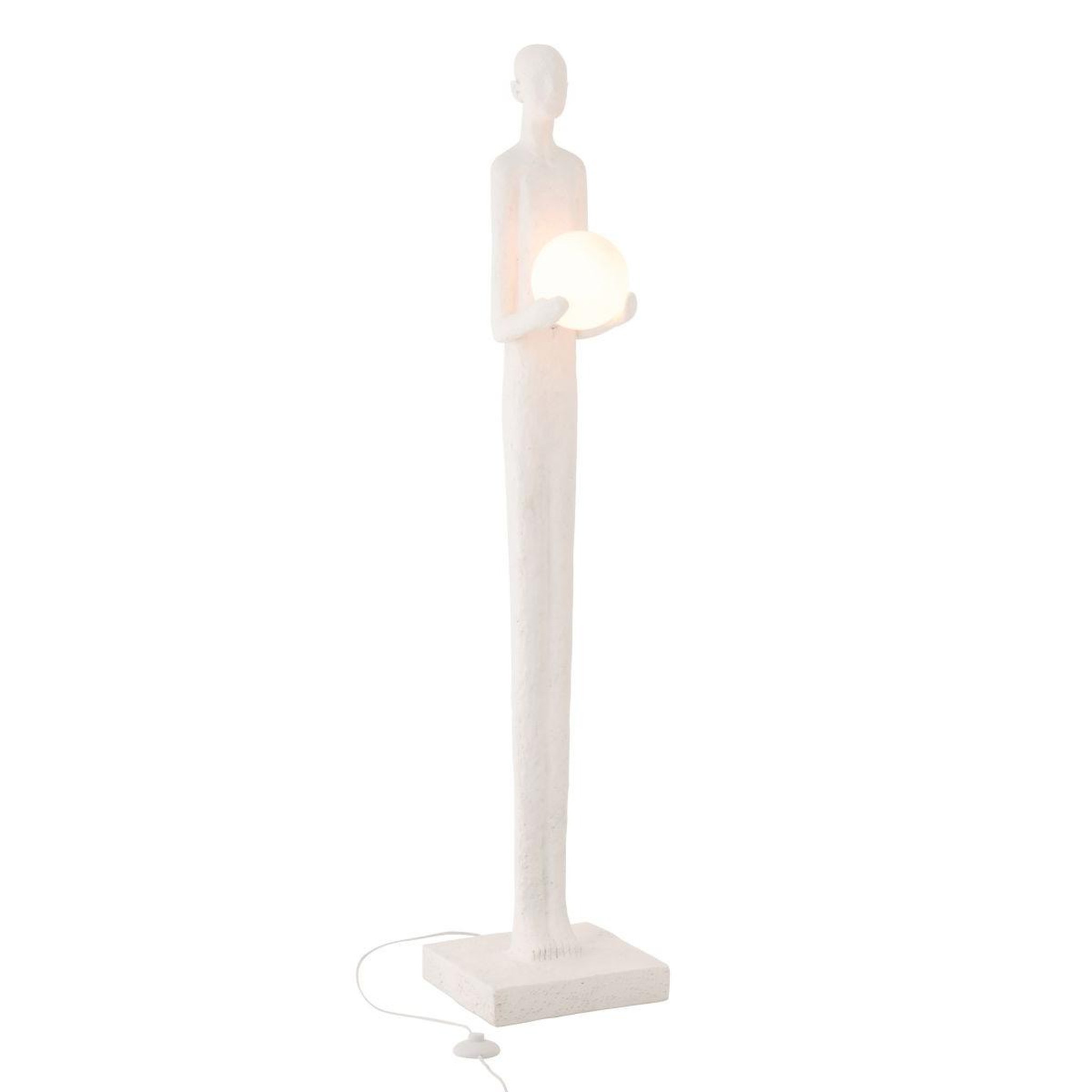 Voir la diapositive 3 : J-LINE Lampadaire uni en résine  personne  151cm blanc