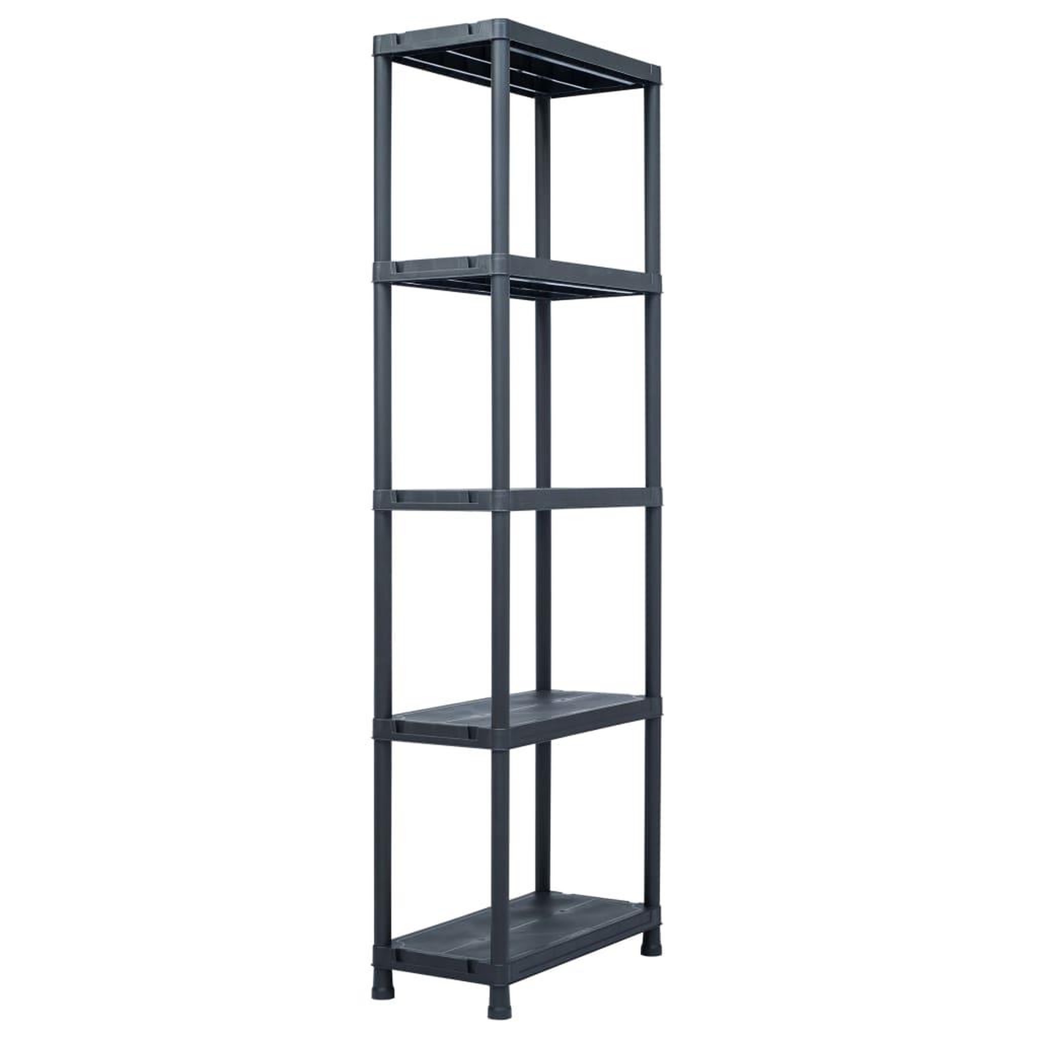 Voir la diapositive 1 : VIDAXL Etagere de rangement Noir 125 kg 60x30x180 cm Plastique