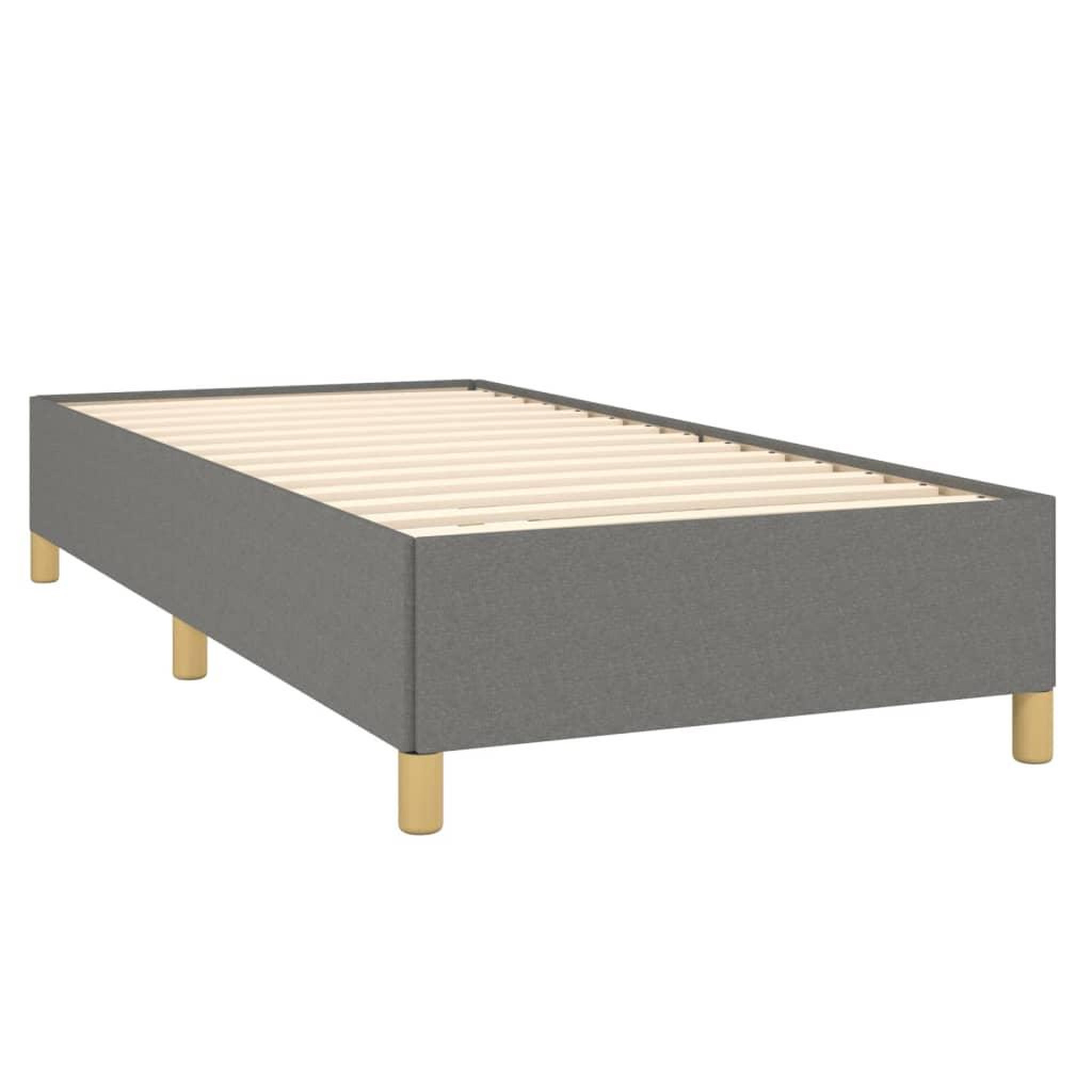 Voir la diapositive 4 : VIDAXL Sommier a lattes de lit avec matelas Gris fonce 80x200 cm Tissu