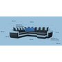 Canapé d'angle panoramique ULYS, convertible et réversible bi-matières tissu simili