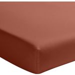 BATON ROUGE Drap housse en percale de coton. Coloris disponibles : Gris, Beige, Blanc, Bleu, Rose, Vert, Jaune, Orange, Noir